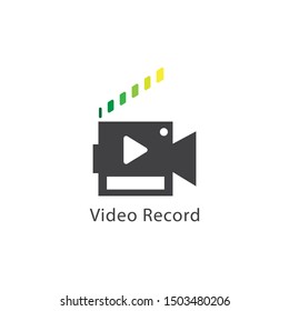 video record logo with simple shapes and bright colors below make this design. unique, modern.
