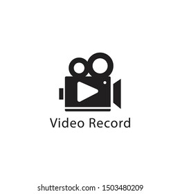 video record logo with simple shapes and bright colors below make this design. unique, modern.
