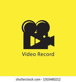 video record logo with simple shapes and bright colors below make this design. unique, modern.
