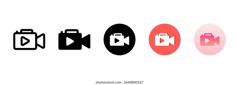 Video Record Multi Style Icon Set