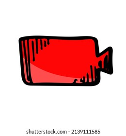 Video record sign hand drawn vector icon