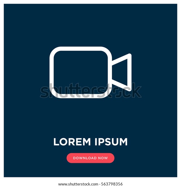 ビデオレコードのベクター画像アイコン ビデオカメラシンボル ウェブサイトまたはモバイルアプリ用の最新の簡単な平らなベクター画像イラスト のベクター画像素材 ロイヤリティフリー 563798356