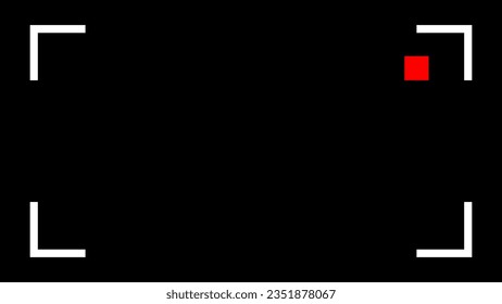 Indicador de pantalla de cuadro de grabador de vídeo. Diseño geométrico de la Plaza Roja y líneas blancas en negro - Generación de IA