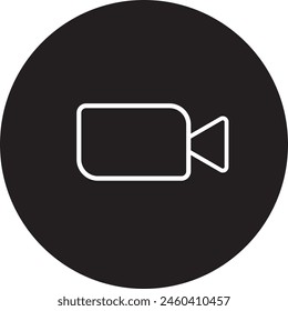 Video-Recorder-Symbol in schwarzem Kreis