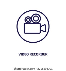 video recorder icon from electronic devices collection. Thin linear video recorder, video, internet outline icon isolated on white background. Line vector video recorder sign, symbol for web and 