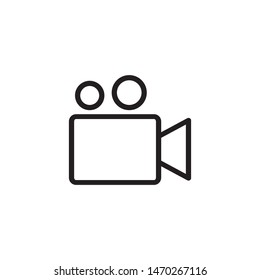 Video recorder icon in flat style