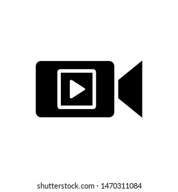 Video recorder icon in flat style isolated