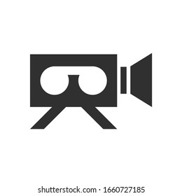 Video recorder icon in flat style isolated