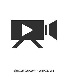 Video recorder icon in flat style isolated