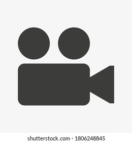 Video recorder icon in flat style isolated on white background. Video camera. 