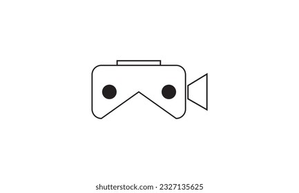 Videorekorder-Symbol einzeln auf flachem Hintergrund