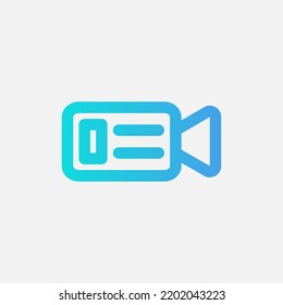 Video recorder icon in gradient style about camera, use for website mobile app presentation