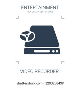 video recorder icon. high quality filled video recorder icon on white background. from entertainment collection flat trendy vector video recorder symbol. use for web and mobile