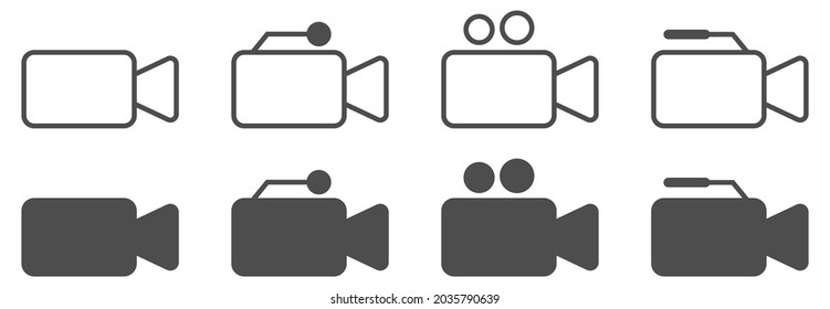 video recorder icon set, video recorder vector illustrations