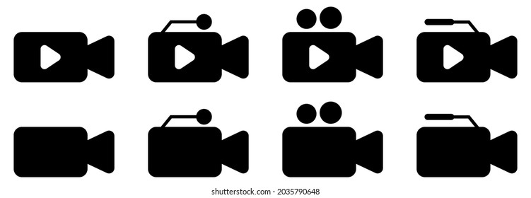 video recorder icon set, video recorder vector illustrations