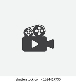 Video Recorder Icon Vector Illustration, camera movie icon, video sign, cinema symbol, video camera flat icon, Video camera illustration design