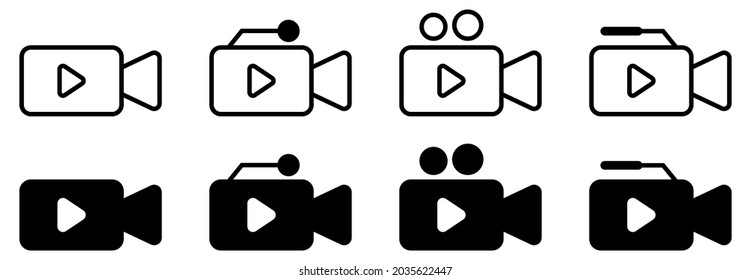 icono de grabadora de vídeo, imágenes vectoriales de grabadora de vídeo