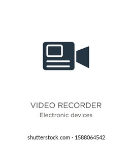 Video recorder icon vector. Trendy flat video recorder icon from electronic devices collection isolated on white background. Vector illustration can be used for web and mobile graphic design, logo, 