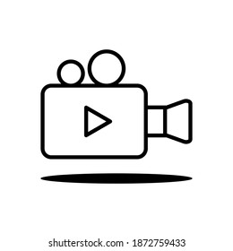 Video recorder line icon vector on white background