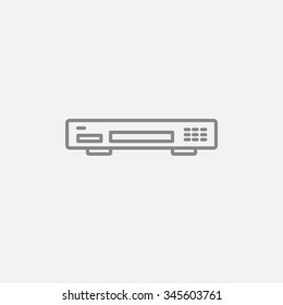 Videorekorder-Symbol für Web-, Mobil- und Infografiken. Vektorgrafik, dunkelgraues Symbol einzeln auf hellgrauem Hintergrund.