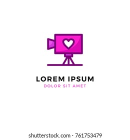 Video Recorder with love logo template