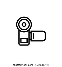 Video recorder vector icon in outline, linear style isolated on white background