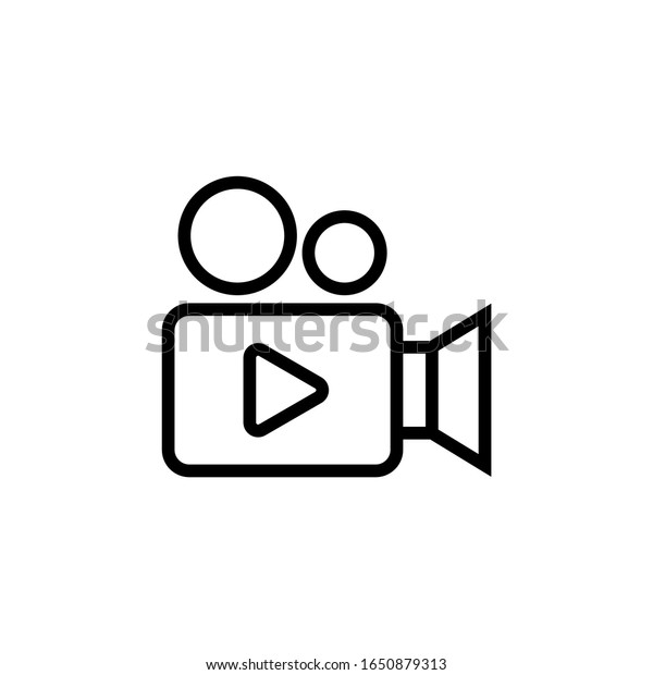 Video recorder vector icon in outline, linear\
style isolated on white\
background