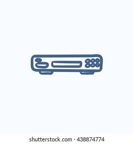 Video recorder vector sketch icon isolated on background. Hand drawn Video recorder icon. Video recorder sketch icon for infographic, website or app.