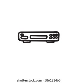 Video recorder vector sketch icon isolated on background. Hand drawn Video recorder icon. Video recorder sketch icon for infographic, website or app.