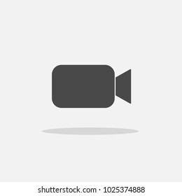 video recording camera vector icon with shadow