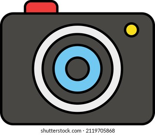 Video Recording Device Vector Color Icon Design, Video blogger Symbol, vlogger or videography equipment Sign, motion pictures and film maker Stock illustration, Portable Digital Camera Concept, 