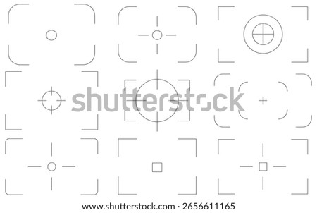 Video Recording Display Elements – 4K Camera HUD, Transparent Viewfinder Frames, and Smart Focus Icons
