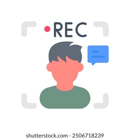 Video Recording Flat Icons, Vector illustration