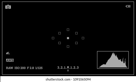 Video recording. Focusing screen. Camera Viewfinder. Digital frame. Background for business advertising web concept. Vintage Retro User Interface. Image quality stabilization.