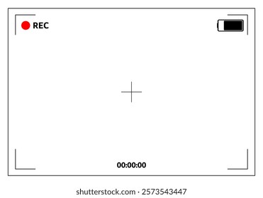 Video recording frame. Camera viewfinder with recording interface.