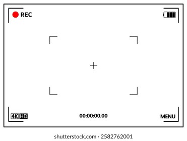 Video recording frame. Camera viewfinder with recording interface.