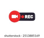 video recording icon 3d rendering vector illustration