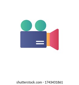 video recording icon flat vector color design. isolated on white background