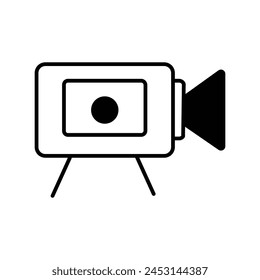 video recording icon with white background vector stock illustration