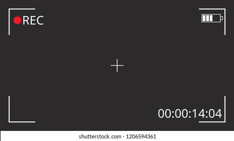 Video recording interface.  Video camera screen UI. Vector illustration.