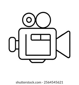 video recording line art icon sign silhouette vector illustration