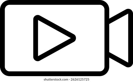 vetor de ilustração de ícone de linha de gravação de vídeo