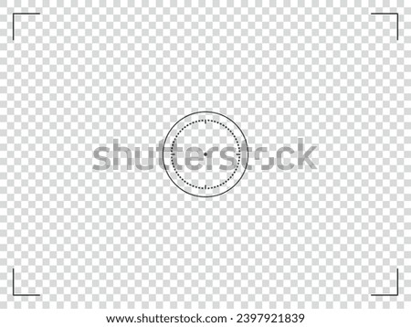 Video recording screen. Photo camera frame viewfinder. Circle focusing vector target on transparent background.