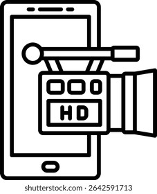 Ícone de vetor de gravação de vídeo. Pode ser usado para impressão, aplicativos móveis e da Web.