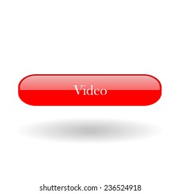 Video red vector button for a site