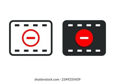 Símbolo de reducción de vídeo. Vector de ilustración