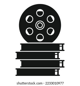 Video reel icon simple vector. Cinema film. Filmmaker festival