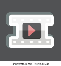 Video Reel Sticker in trendy isolated on black background