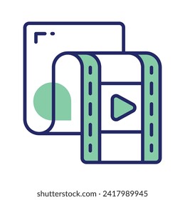 Diseño vectorial de carrete de vídeo, listo para usar icono premium