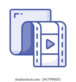 Diseño vectorial de carrete de vídeo, listo para usar icono premium